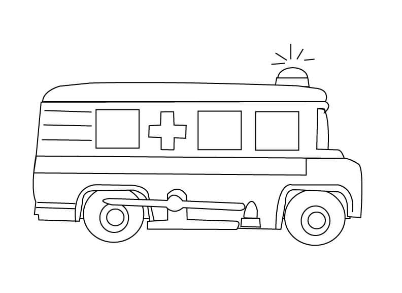 Dibujo de Imgenes Libres de Ambulancia para Colorear