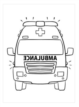 Dibujo de Retrato de Ambulancia para Colorear