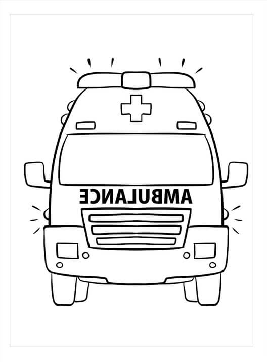 Dibujo de Retrato de Ambulancia para Colorear