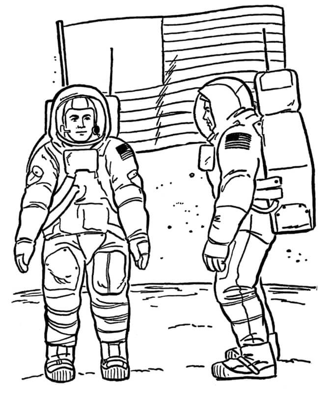 Dibujo de Astronauta Americano para Colorear
