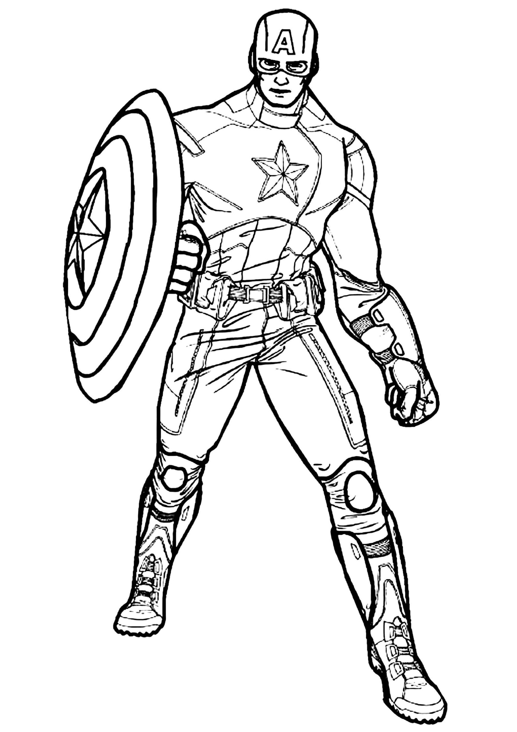 Dibujo de Genial Capitn Amrica Scaled para Colorear