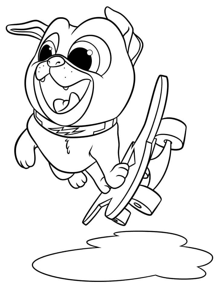Dibujo de Bingo con Patineta para Colorear