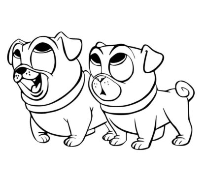 Dibujo de Bingo y Rolly Estpido para Colorear
