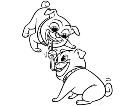 Dibujo de Bingo y Rolly Divertido para Colorear