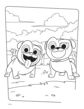 Dibujo de Happy Bingo y Rolly para Colorear