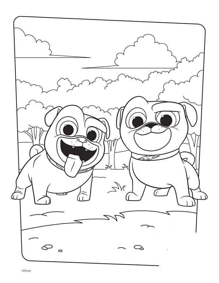 Dibujo de Happy Bingo y Rolly para Colorear