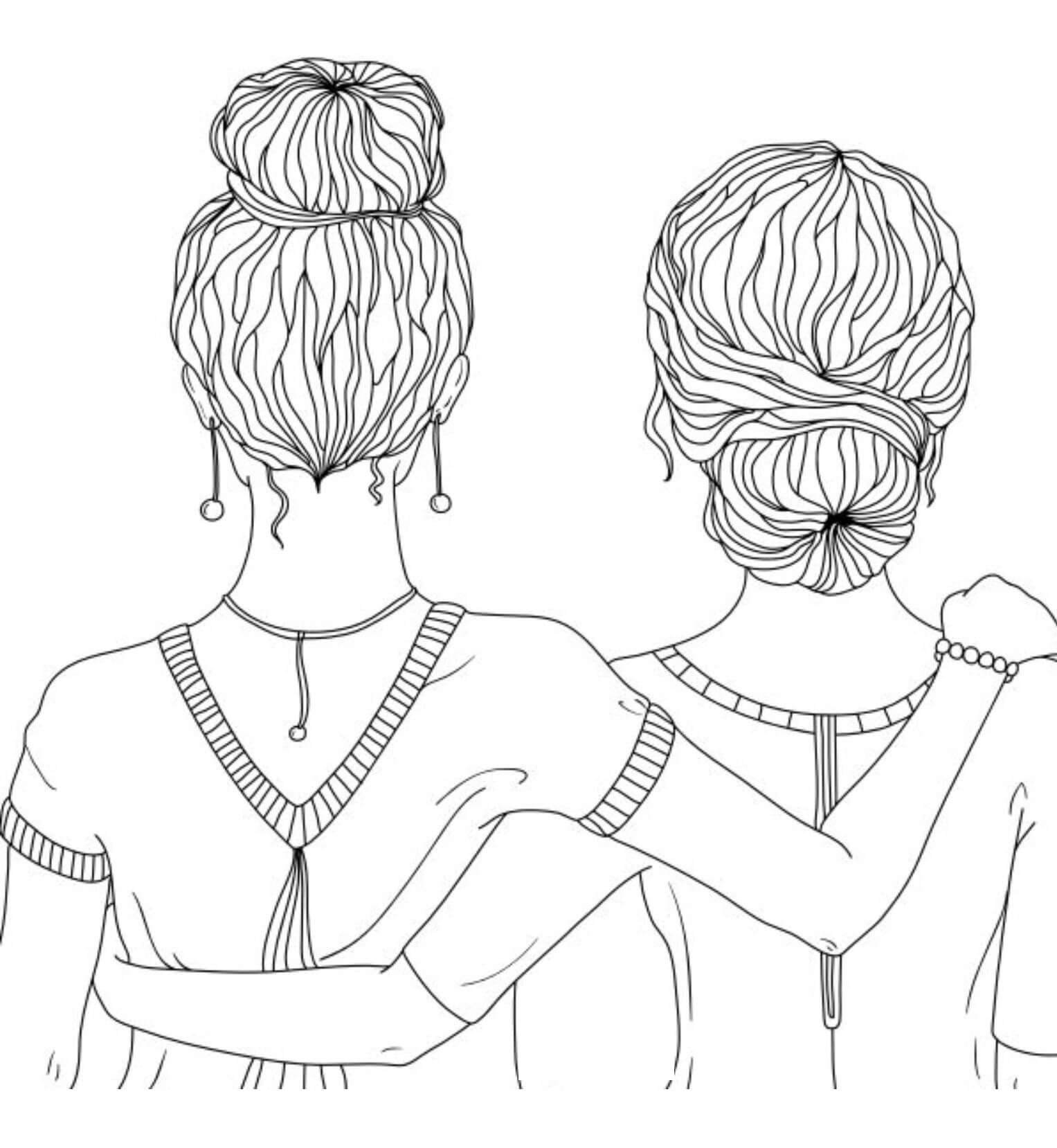 Dibujo de Amistad Normal para Colorear