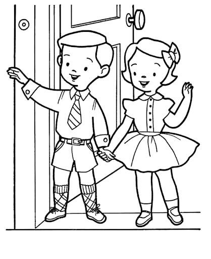Dibujo de Amistad Simple para Colorear