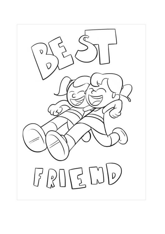 Dibujo de Dos Amigas Corriendo para Colorear
