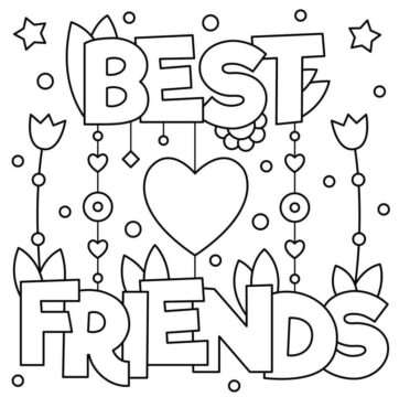 Dibujo de Mejores Amigos para Colorear