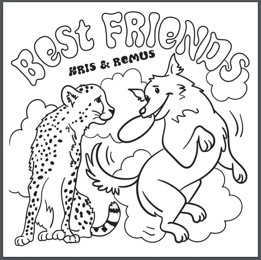 Dibujo de Mejores Amigos Kris y Remus para Colorear