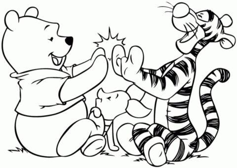Dibujo de Pooh y Amigos para Colorear
