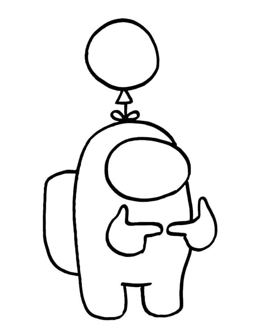 Dibujo de Among Us con Globo 1 para Colorear