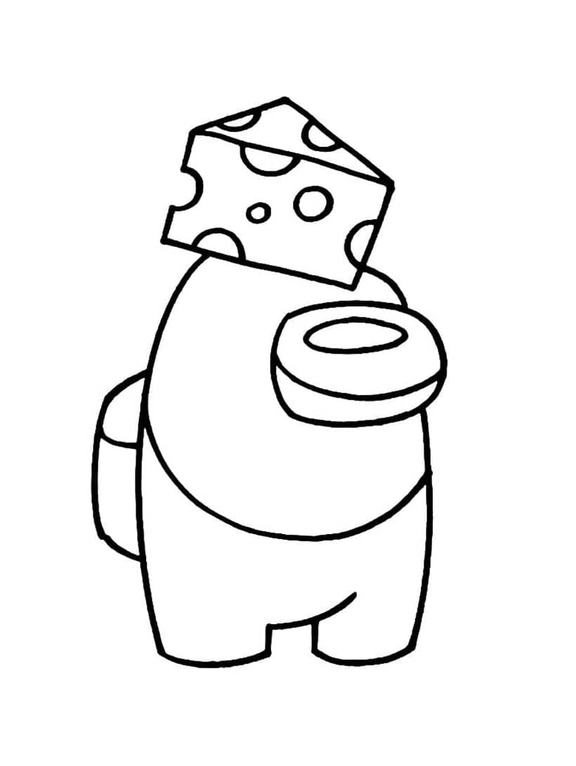 Dibujo de Among Us con Queso 1 para Colorear