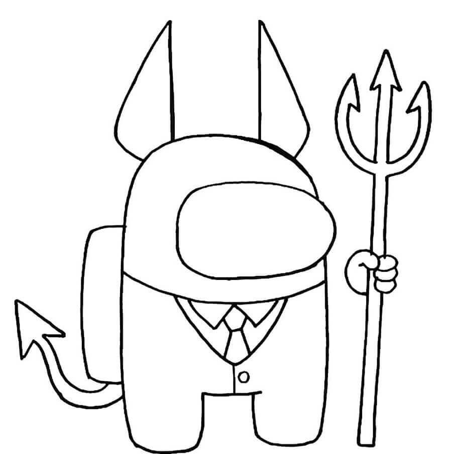 Dibujo de Among Us Demonio 1 para Colorear