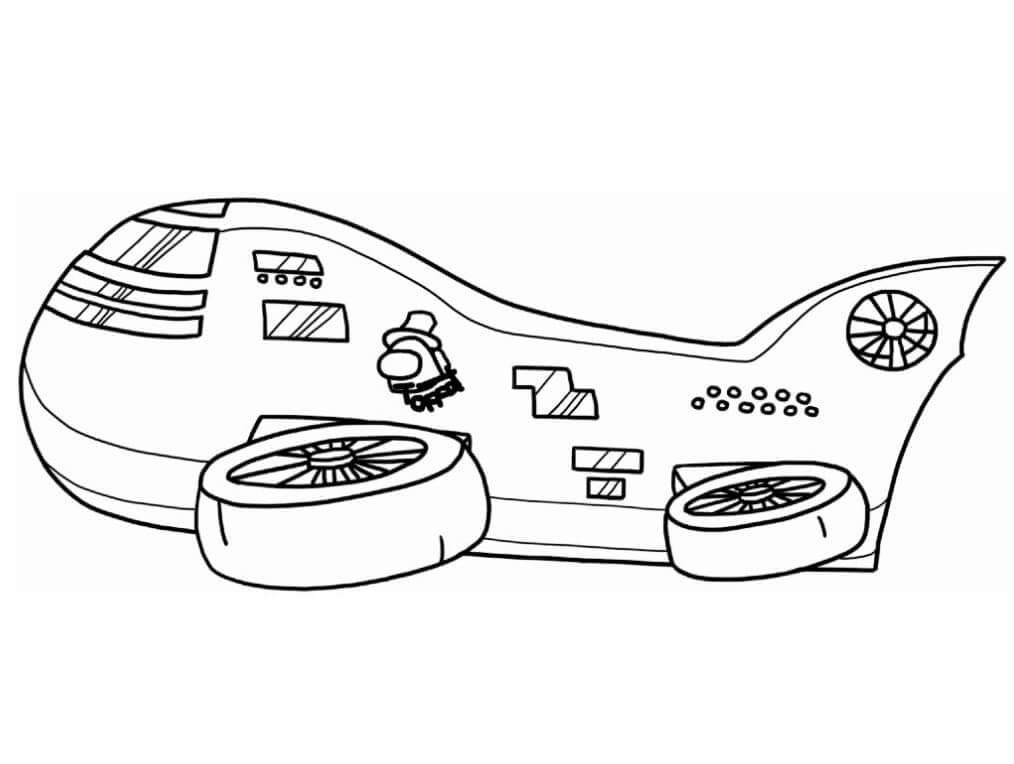 Dibujo de Among Us Dirigible 1 para Colorear