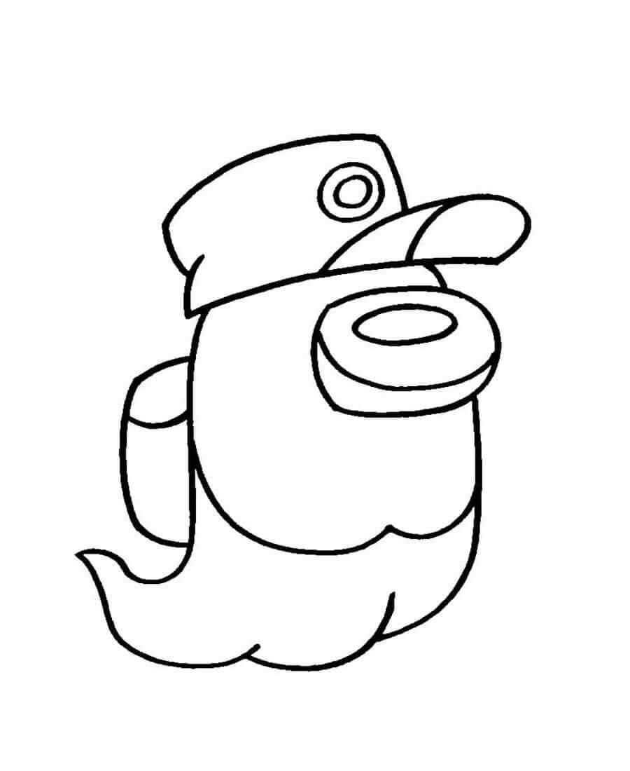 Dibujo de Among Us Fantasma 1 para Colorear