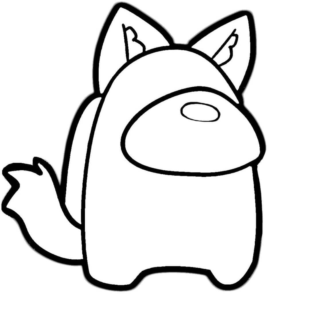 Dibujo de Among Us Gato 1 para Colorear