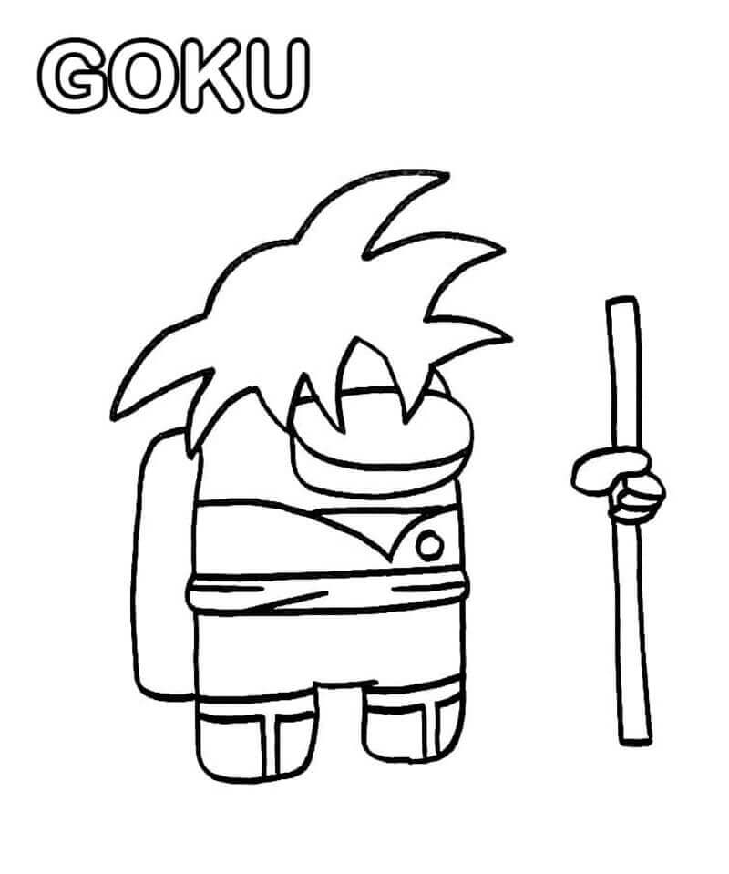 Dibujo de Among Us Goku 1 para Colorear