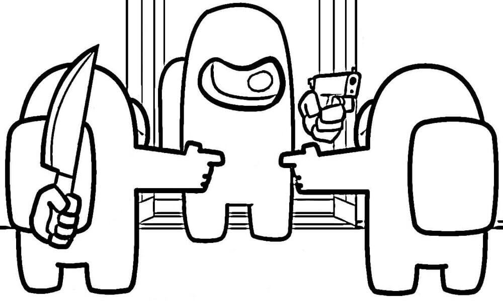 Dibujo de Among Us Lucha para Colorear