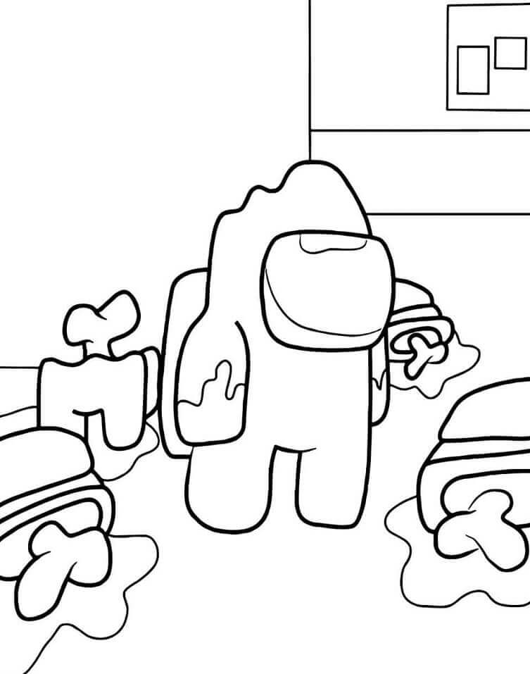 Dibujo de Among Us Muerte para Colorear