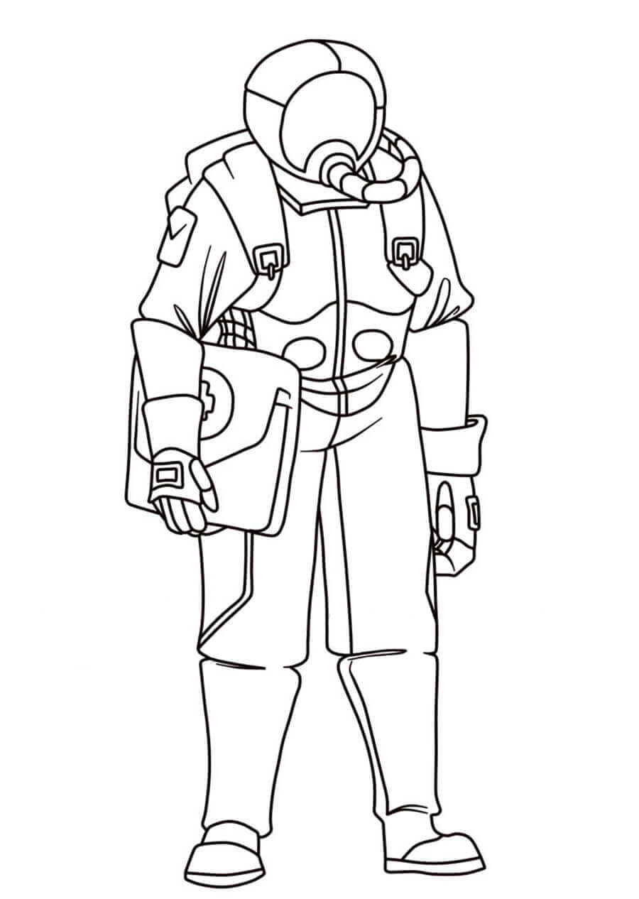 Dibujo de Among Us Mdico para Colorear