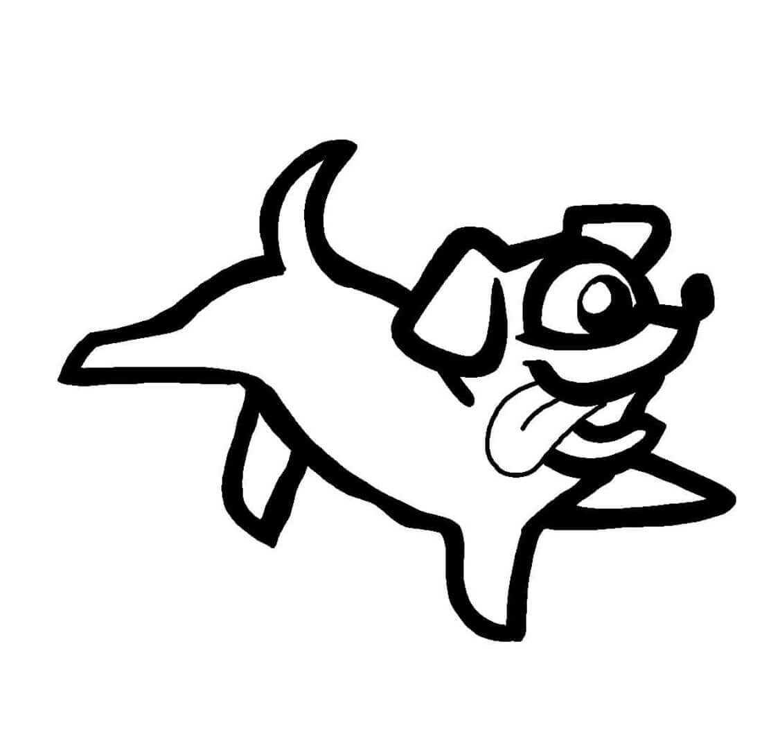 Dibujo de Among Us Perro para Colorear