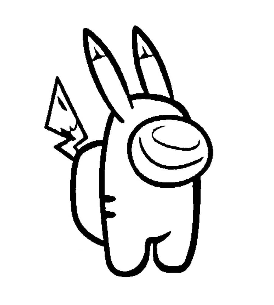 Dibujo de Among Us Pikachu para Colorear