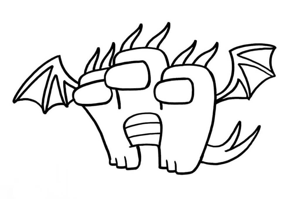 Dibujo de Among Us Rey Ghidorah para Colorear
