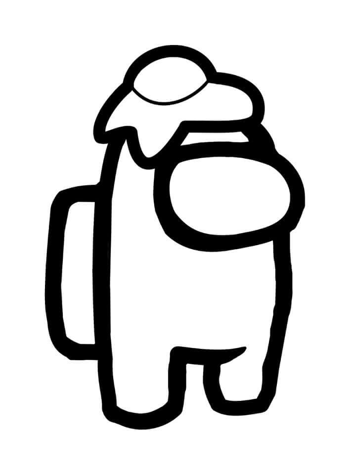 Dibujo de Among Us Sombrero de Huevo para Colorear