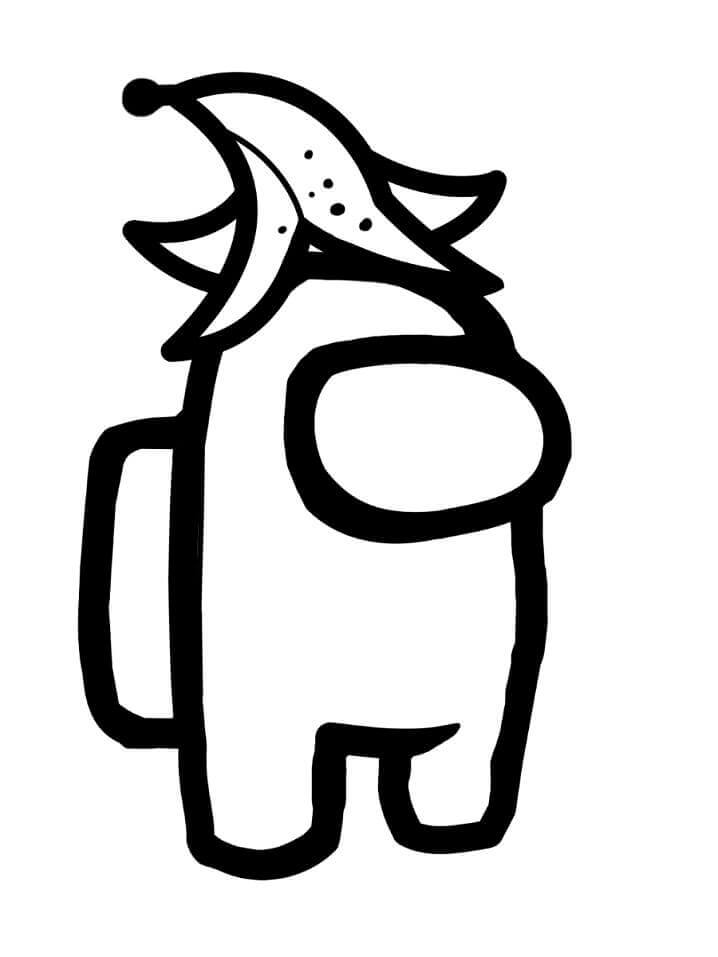 Dibujo de Among Us Sombrero de Pltano para Colorear