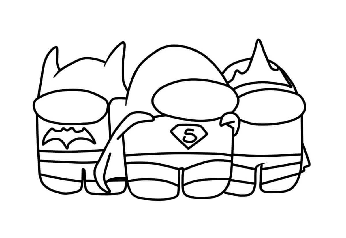 Dibujo de Among Us Superhroes para Colorear