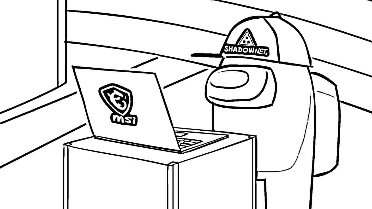 Dibujo de Among Us Trabajando para Colorear