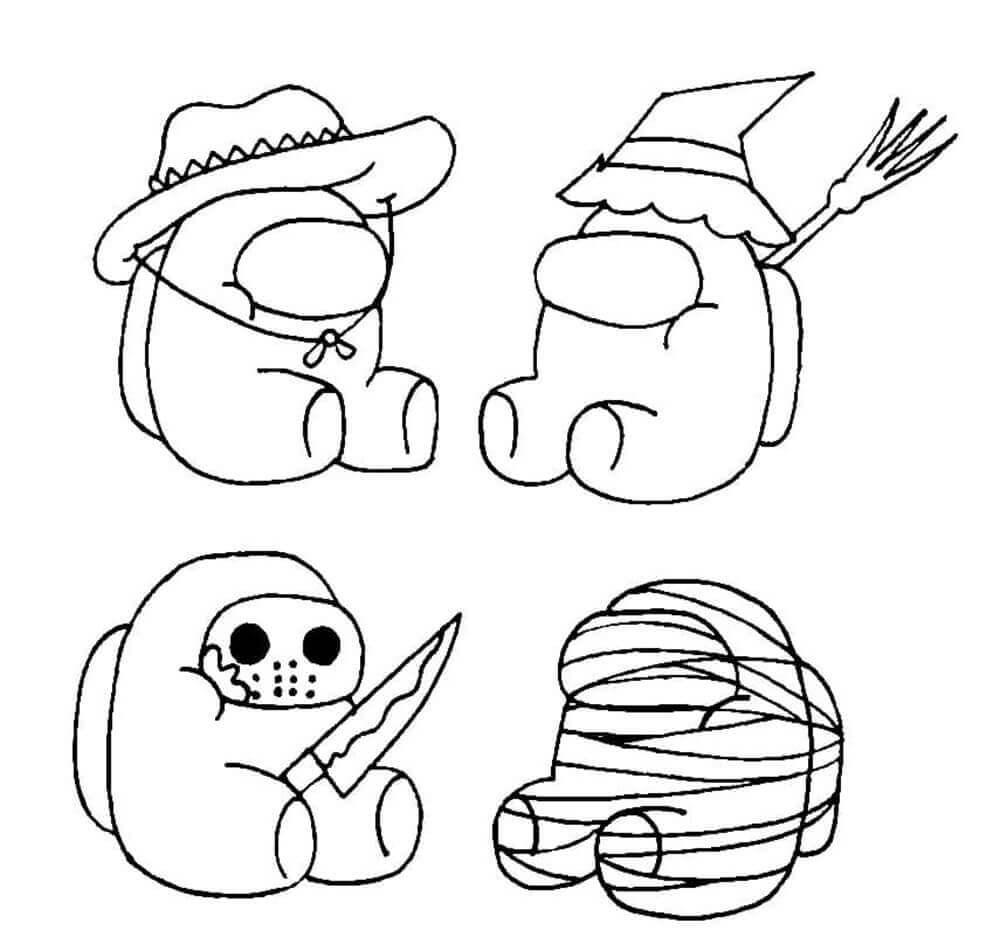 Dibujo de Among Us Vspera de Todos los Santos 1 para Colorear