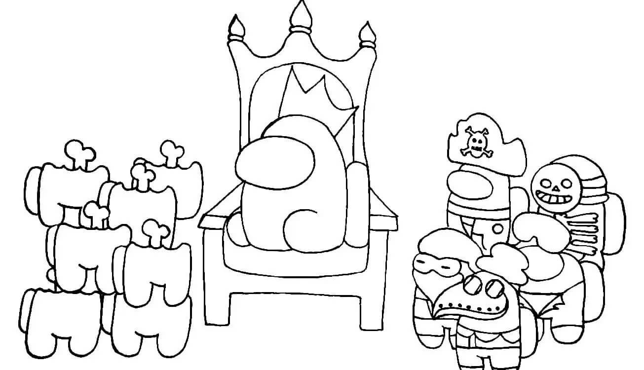 Dibujo de Juego Ganador Among Us 1 para Colorear