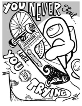 Dibujo de Patineta Among Us 1 para Colorear