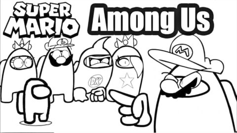 Dibujo de Sper Mario Among Us para Colorear