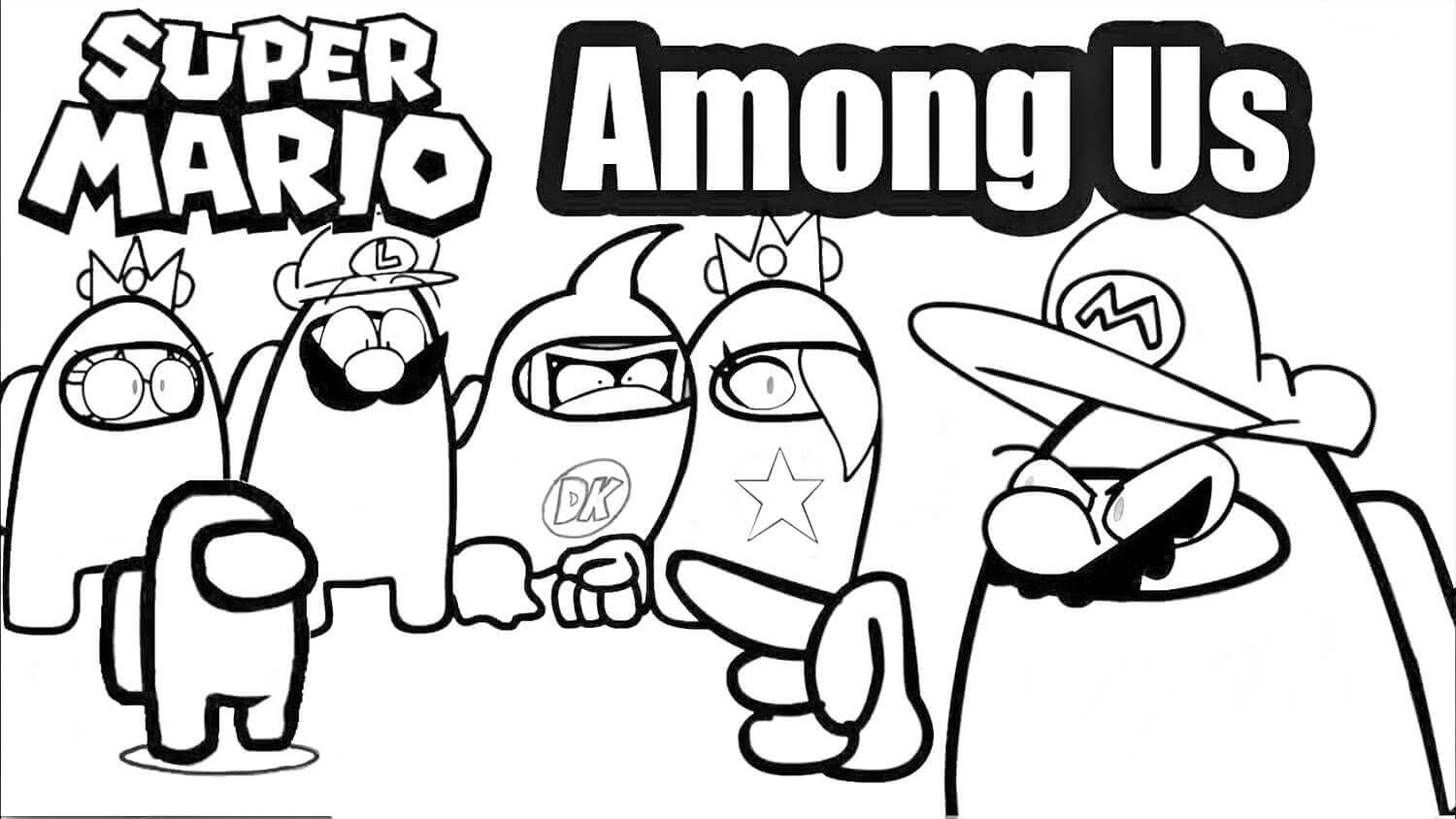 Dibujo de Sper Mario Among Us para Colorear