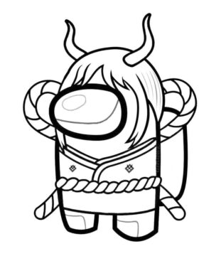 Dibujo de Yamato Among Us para Colorear