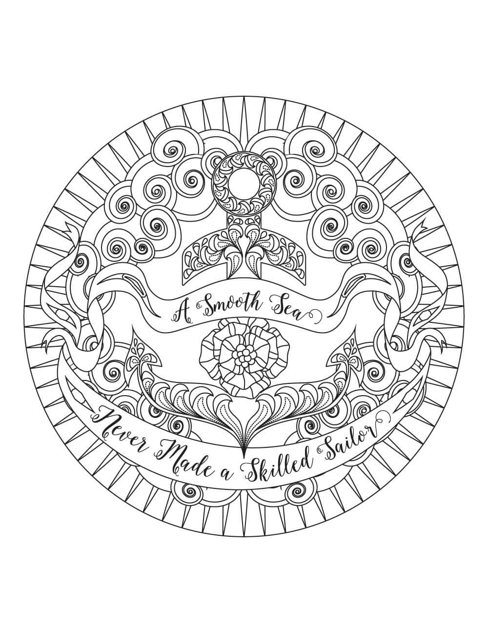 Dibujo de Ancla Duro para Colorear