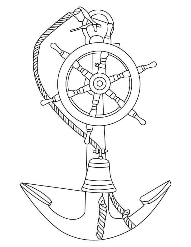 Dibujo de Ancla Imprimible para Colorear