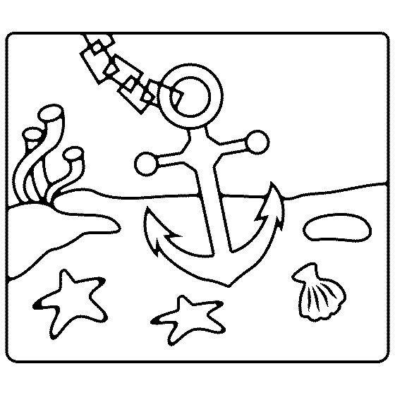 Dibujo de Ancla de Dibujos Animados para Colorear