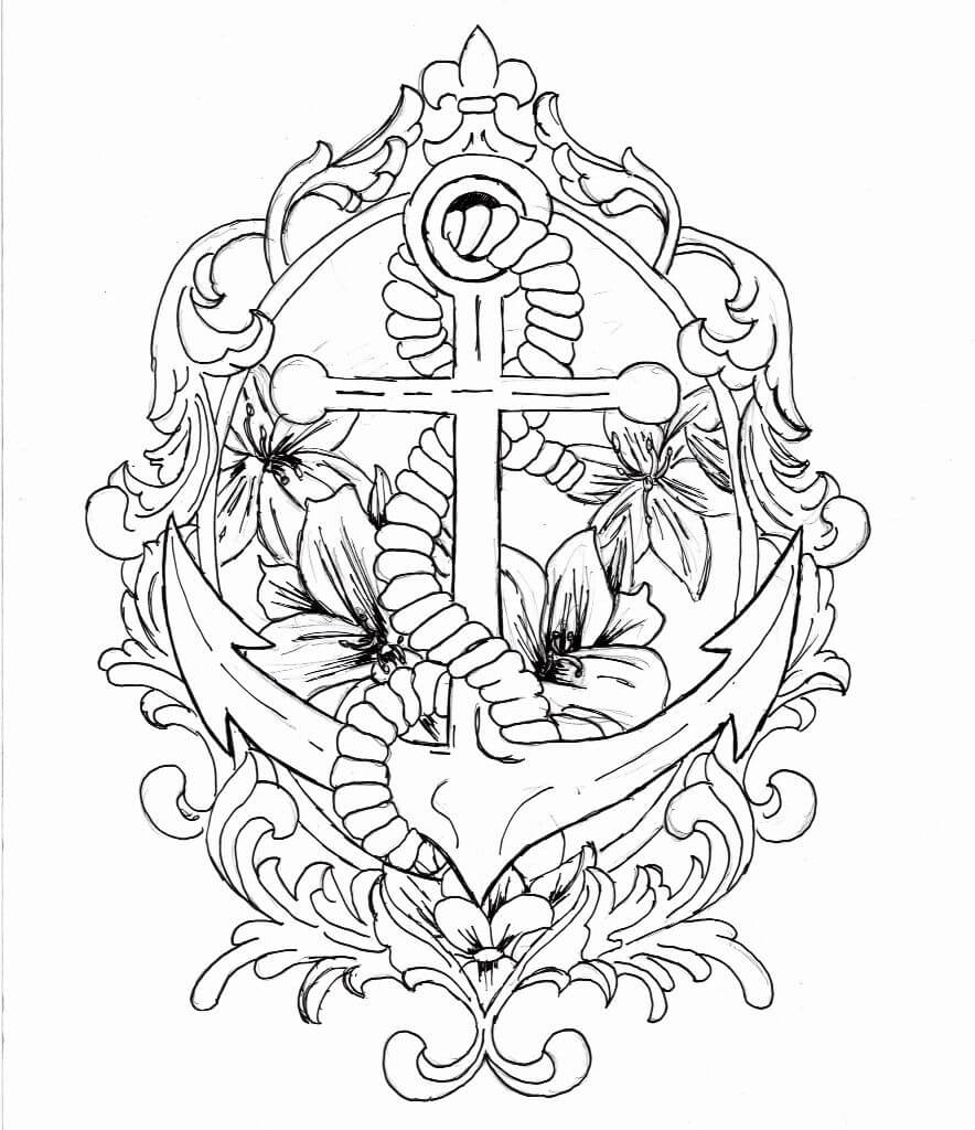 Dibujo de Hermosa Ancla para Colorear