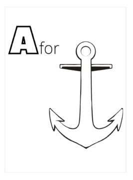 Dibujo de Letra a Es para Ancla para Colorear