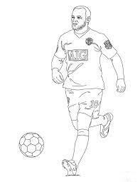 Dibujo de Andrs Iniesta Jugar al Ftbol para Colorear
