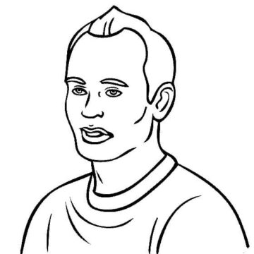 Dibujo de Jefe Andrs Iniesta para Colorear