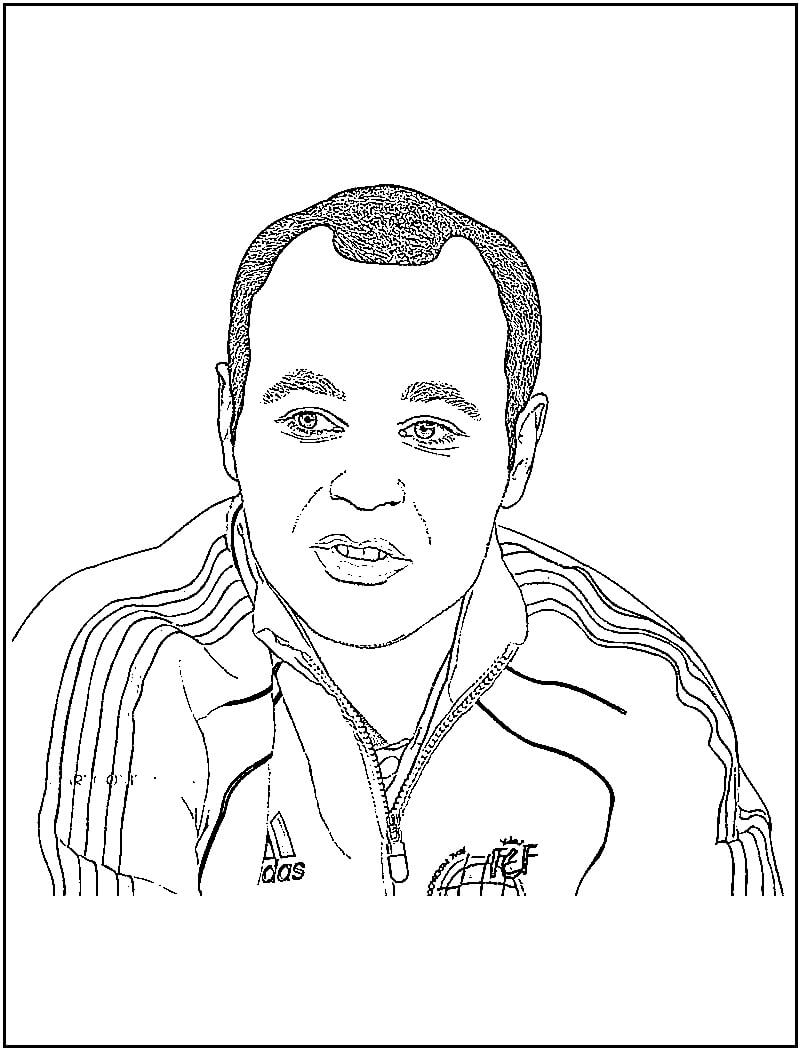 Dibujo de Lindo Andrs Iniesta para Colorear