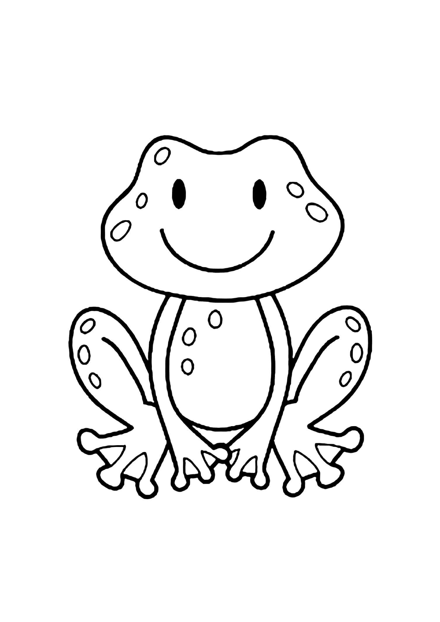 Dibujo de Lindo Rana Sonriente para Colorear