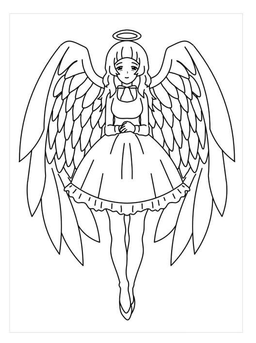 Dibujo de Ángel Animado para Colorear