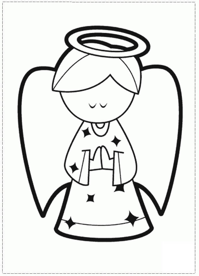 Dibujo de Ángel Chibi para Colorear